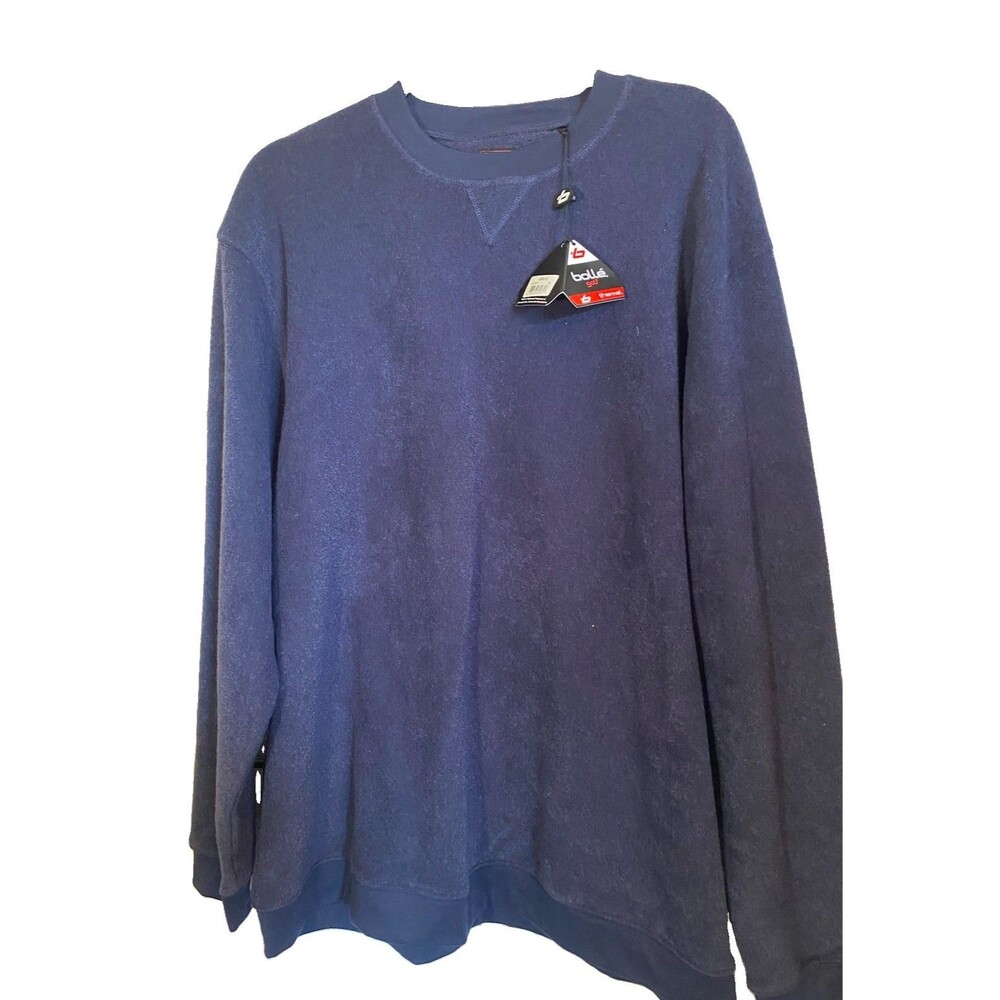 Bolle Golf “Modern Retro style” Thermal Fleece Pullover Blue Crewneck XL NWT
